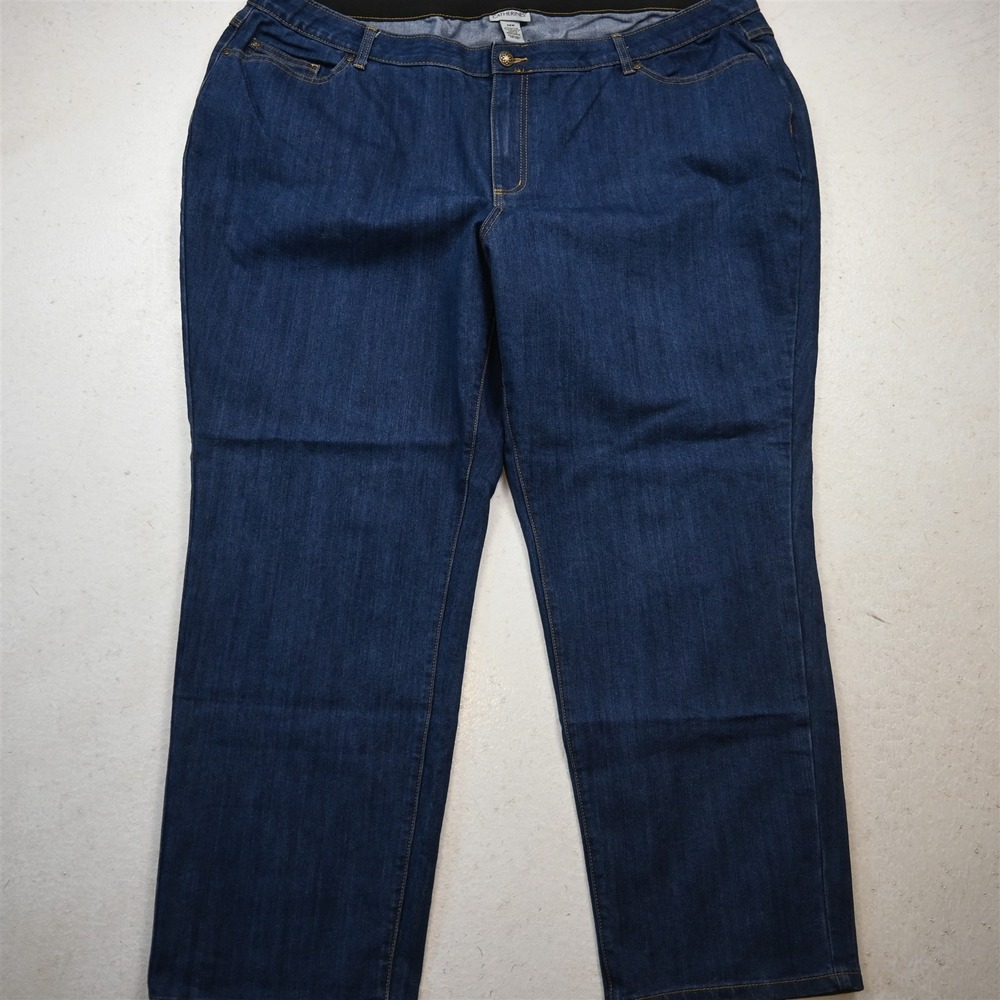 Catherines 26W High Rise Slim Dark Stretch Denim Womens Jeans
